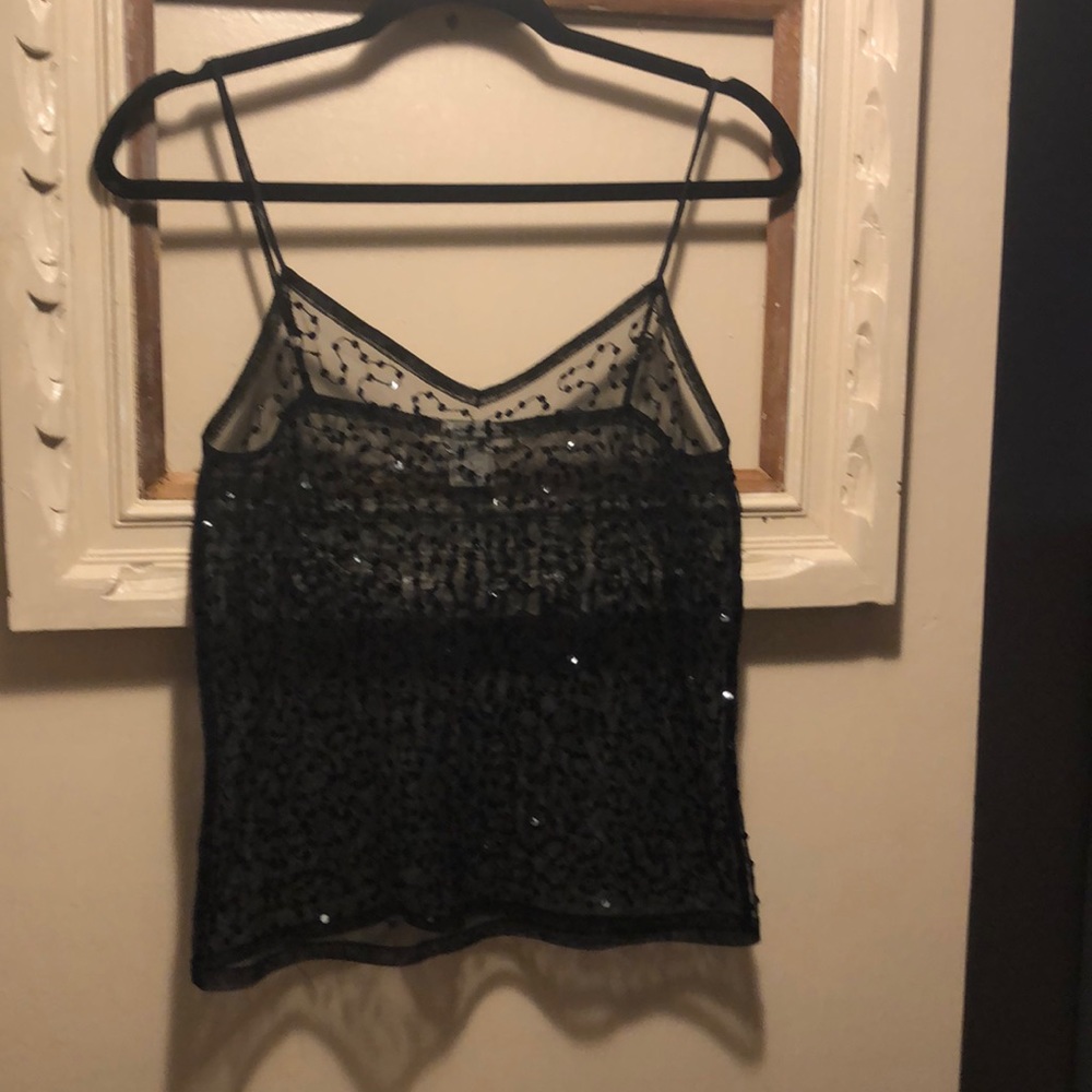 Super Fun Old Navy Sequin Black See-true Top